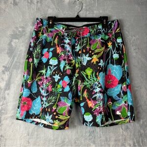 Ambig Tropical Print Board Shorts Men’s Sz 33 Swim Trunks Multicolor Vibrant